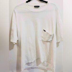 BALENCIAGA Europe 2018  Front Pocket Oversize White T-Shirt XS